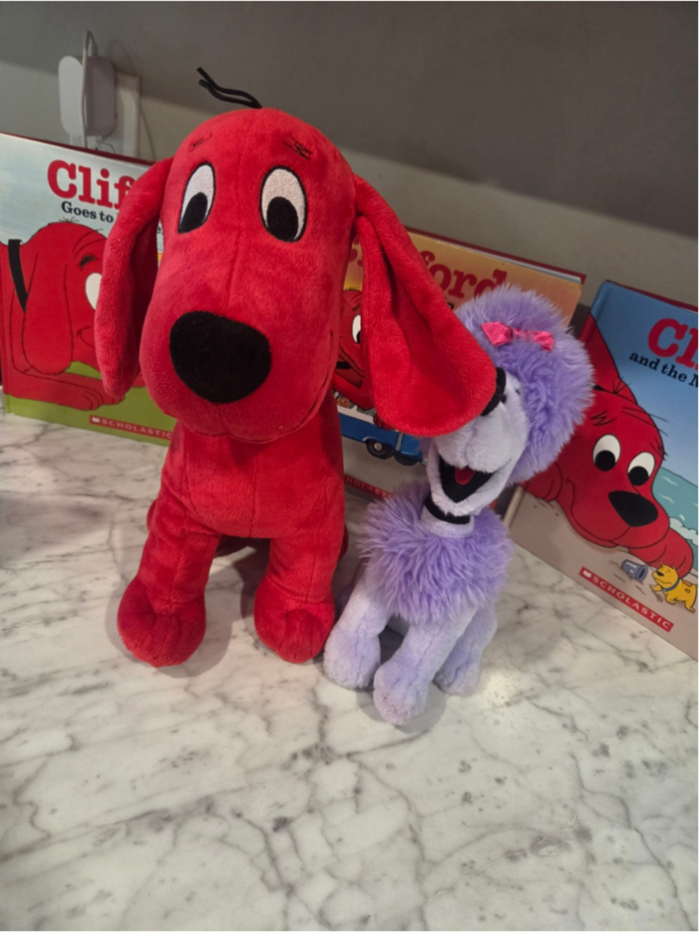 Kids Scholastic Clifford & Poodle Stuffed Animal Set One Size Red Purple